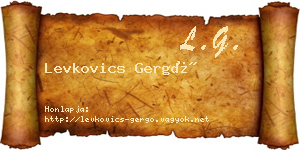 Levkovics Gergő névjegykártya